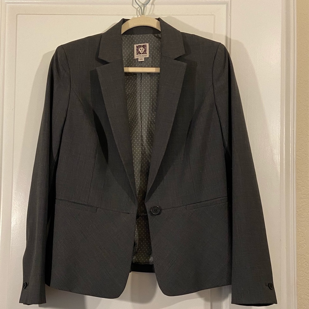 Anne Klein seperate blazer jacket gray top work